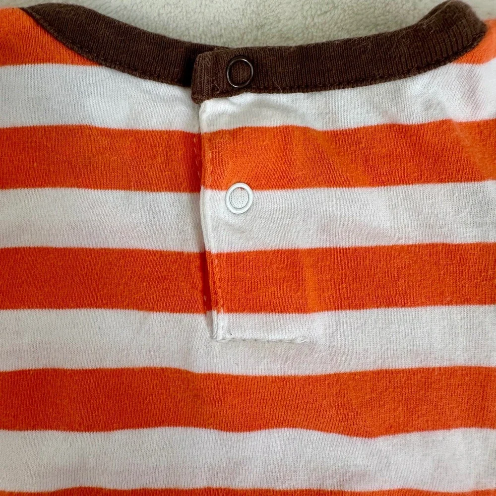 Koala Baby‎ Orange Striped Giraffe Romper Bodysuit Size 3 Months